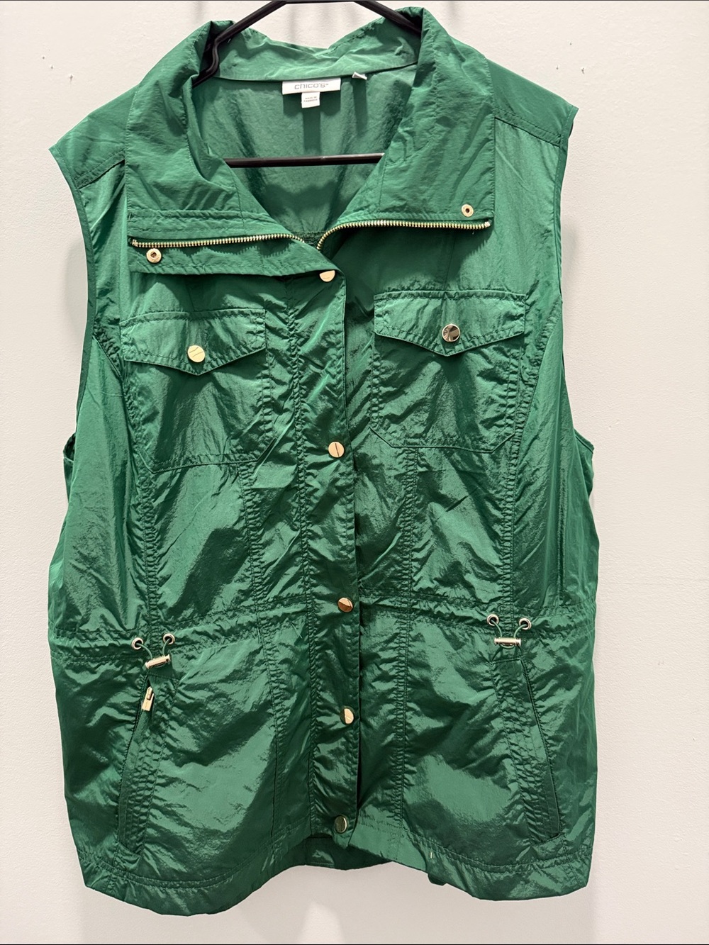 Chico's Emerald Green Lightweight Utility Vest